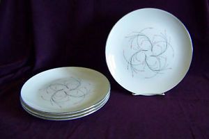 Homer Laughlin Capri Set of 4 Dinner Plates Rhythm China Porcelain GUC