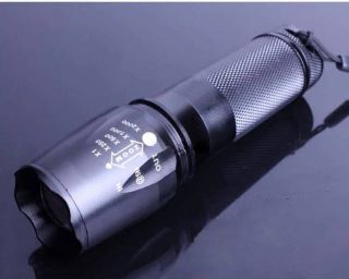 Black 1800 Lumen Zoom CREE XM L T6 LED Flashlight Torch Lamp Light 18650 3 AAA