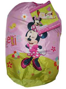 Disney Minnie Mouse Kids Slumber Sleeping Bag Backpack Party Bedding Overnight