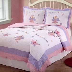 Kids Fairy Tales Princess Girl Pink Lavender Full Queen Size Bedding Set