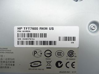 HP TFT7600 1U Rackmount 17" LCD Monitor Keyboard KVM Console Kit RKM US