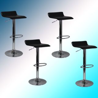 Set of 4 New Black Counter Top Chair Swivel Barstools