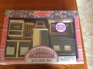 Melissa Doug Deluxe Doll House Kitchen Furniture New