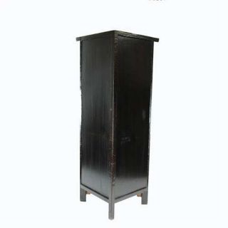 Chinese Red Black Lacquer Corner Display Cabinet Hutch Shelf Furniture 74 75"