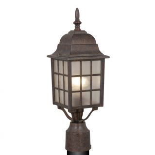 New 1 Light Mission Outdoor Post Lamp Lighting Fixture Bronze Frosted Glass
