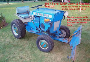 1967 Ford 12hp 120 Lawn and Garden Tractor with Plow and 3 Manuals