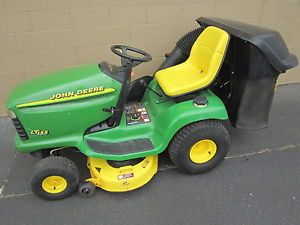 John Deere LT155 38" Riding Lawn Mower Bagger System and Front Blade Tractor
