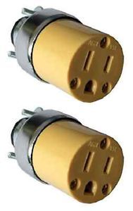 Qty 2 Female 3 Prong Electrical Extension Cord Wire Repair Replacement Plug Ends