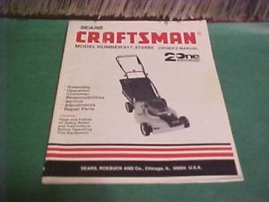  Craftsman Owner's Manual Lawn Mower Bagger 1992