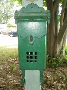 Vintage Cast Iron Wall Mount Mailbox