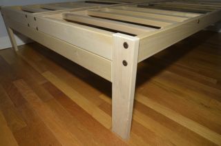 Nomad Solid Wood Hardwood Full Platform Bed Frame Optional Hardboard Panels