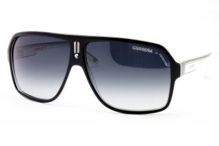 New Carrera Sunglasses 27 s XSZ 9O Black White Gray Gradient Authentic Aviator