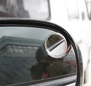 Pair of 45mm Silver Oval Blind Spot Mirrors Wide Angle Rearview Side Mirrors L R