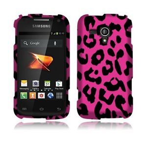 For Samsung M830 Galaxy Rush Leopard Hot Pink 2D Texture Hard Case Cover