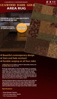8x11 Area Rug Mohawk Contemporary Style Luxury Carpet Leawood Dark Gold