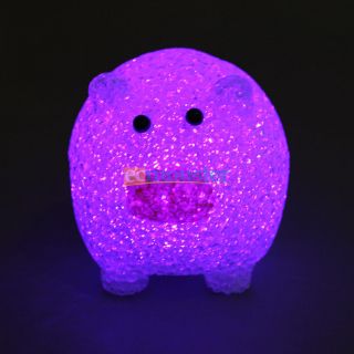 New Colorful LED Lucky Crystal Pig Night Light Energy Night Light Christmas
