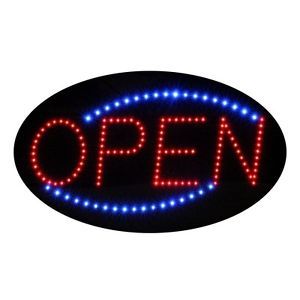 Animated LED Neon Light Open Sign Oval LED Sign Digital Open Sign