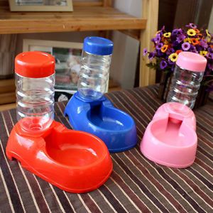 Pet Dog Cat Dish Bowl Automatic Bottle Water Drinking Dispenser Feeder Fountain