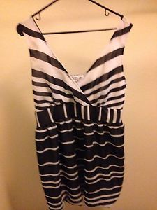 Black White Striped Summer Dress 2X