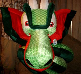 Huge Over 20ft Long Giant Stuffed Dragon Soft Green Plush Serpent Animal Toy WOW
