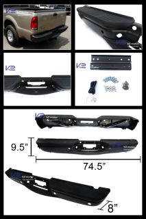 03 07 Ford F250 350 450 550 Super Duty Black Rear Bumper Step Pad Sensor Hole