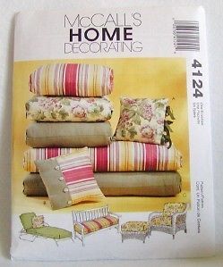 McCalls Pattern 4124 Outdoor Pillows and Cushions New