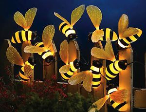 Fiber Optic Bumblebee Bees String Lights Patio Deck Garden Outdoor Yard Decor