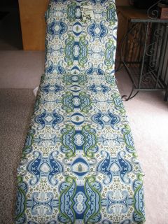 Chaise Lounge Cushion Patio Charm Spa Blue White Decorative Reversible New