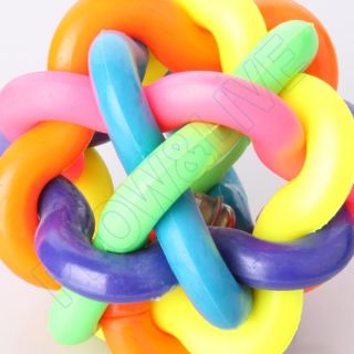 New Rubber Multicolored Ball Play Sound Pet Dog Toy L