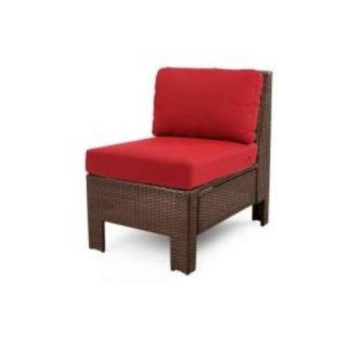 Hampton Bay 65 510233M Beverly Patio Sectional Middle Chair w Red Cushions