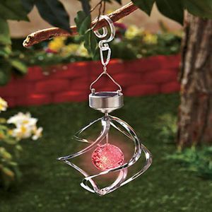 Solar Powered Colour Changing Wind Spinner LED Light Garden Outdoor Ornament