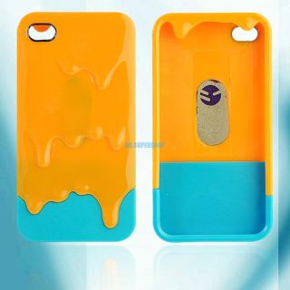 Cute 3D Melting Ice Cream Hard Back Case Skin Cover for Apple iPhone 4th 4G 4S
