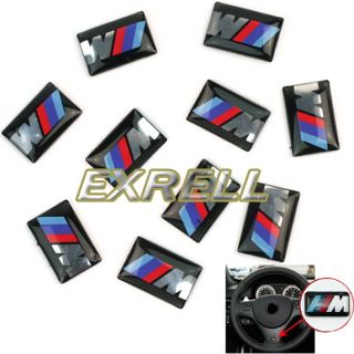 10 x for BMW M Tec Sport Wheel Badge M3 M5 M6 Emblem Sticker 18mm x 10mm 3D Logo