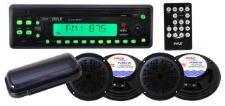 New Pyle PLCD7MRKT Marine Boat CD Player Receiver 4 5 25" Speakers Waterproof