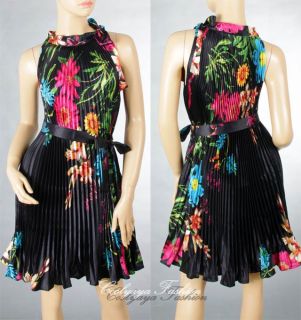 Hot Lady Evening Cocktail Party Bridemaids Vintage Ruffle Flower Print Dress 211