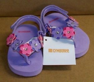 3 4 Gymboree Outlet Fairy Fashionable Purple Flower Sandals Flip Flops
