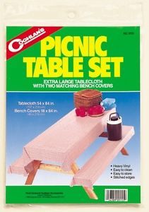Coghlan apos s 9155 Picnic Table Set Tablecloth and Bench Covers
