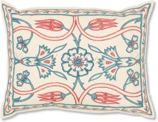 William Morris Embroidered Art Deco Accent Pillow