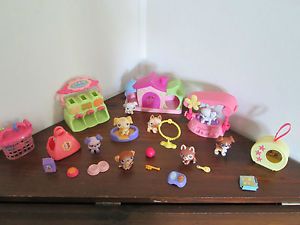 Littlest Pet Shop Puppy Dog Lot House Bed Cage Food Other Accessories