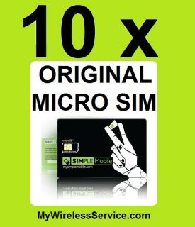Simple Mobile Micro Sim Card Brand New Ready to Activate 3G 4G GSM Prepaid