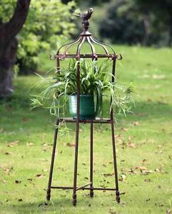 Bird Finial Tall Plant Stand Flower Pot Plant Holder Cage Garden Statue 46"H
