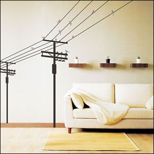 Telephone Pole Removable Vinyl Wall Sticker Decal KR42