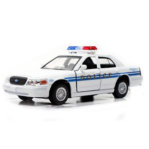 Ford Crown Victoria Police Interceptor 1 42 White Diecast Mini Cars Kinsmart S08