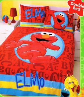 Sesame Street Elmo 'Alphabet' Double Full Bed Quilt Duvet Cover Set New