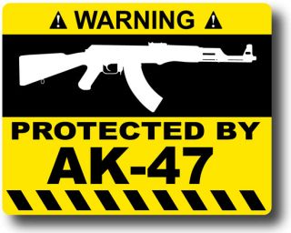 Protected by AK 47 Sticker Decal Kalashnikov Gun Case