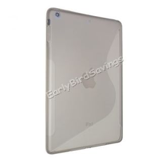 Gray s Shape Soft TPU Rubber Gel Back Case Cover for Apple iPad Air iPad 5 5th