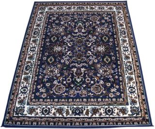 Persian Oriental Woven 5x8 Area Rug Carpet Navy Blue Actual Size 5'2 x 7'0