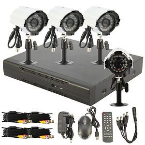 4CH CCTV DVR Kit Motion Detection Phone View Security System Free DDNS IR Camera