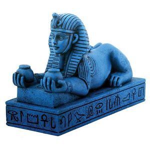 Blue Amenhotep III Sphinx Egyptian Statue Sculpture Figure Collectible Decor New