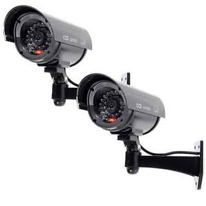2 Pack Dummy Fake Security Camera Flashing Light Infrared LED CCTV Surveillance